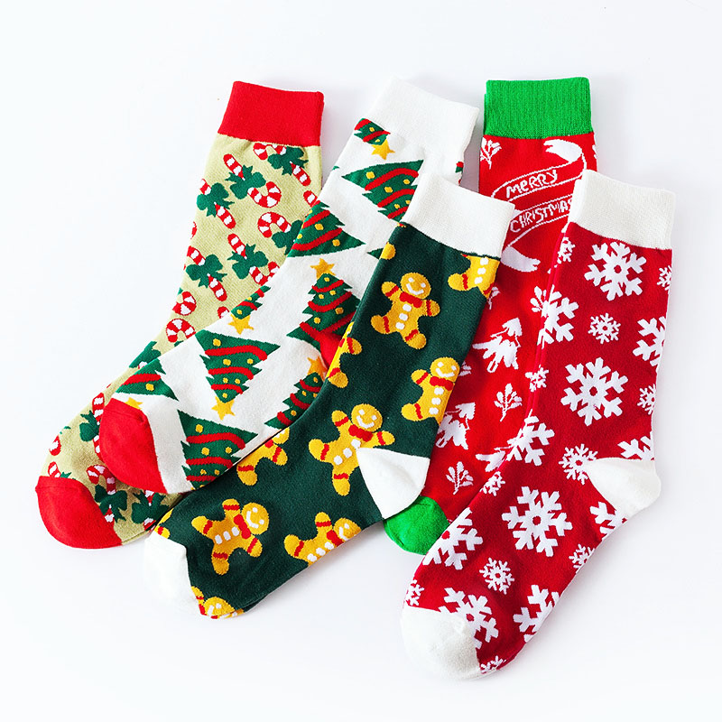 Зимни чорапи по поръчка памучни топли чорапи Коледни жени екипаж чорапи