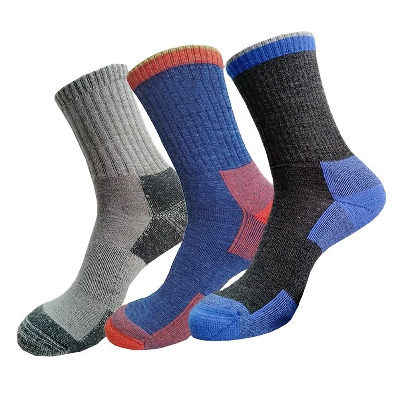 Зимна премия Marino Wool Micro Crew чорапи Термично ходене Мерино вълна бягащи чорапи