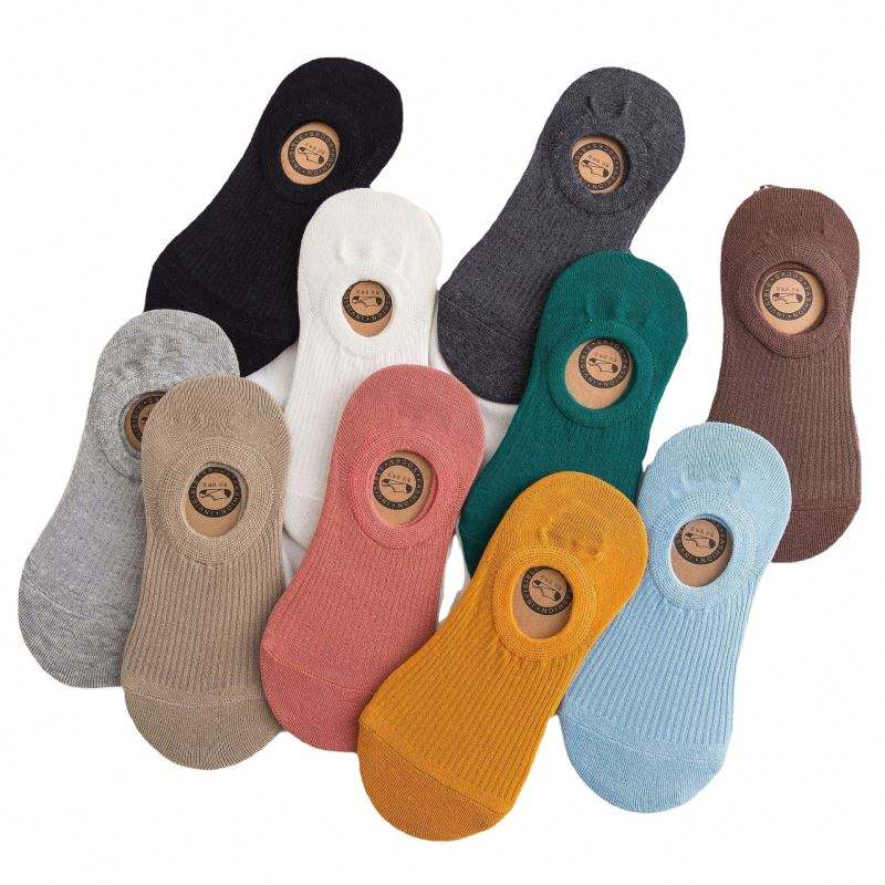 На едро дамски невидим чорап твърд цвят памук дишащи чорапи