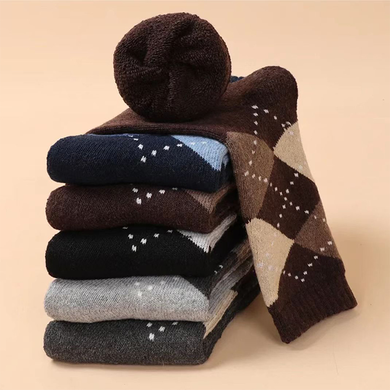 wholesale  thick cozy wool men socks unisex crew winter socks.jpg